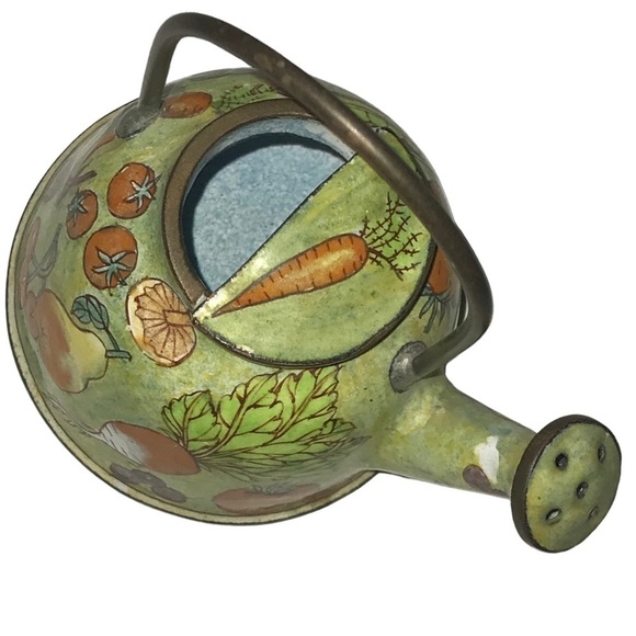 Empress Arts LTD Mini 1999 Enamel Fruit Vegetable Pattern Design Watering Can - Picture 3 of 8